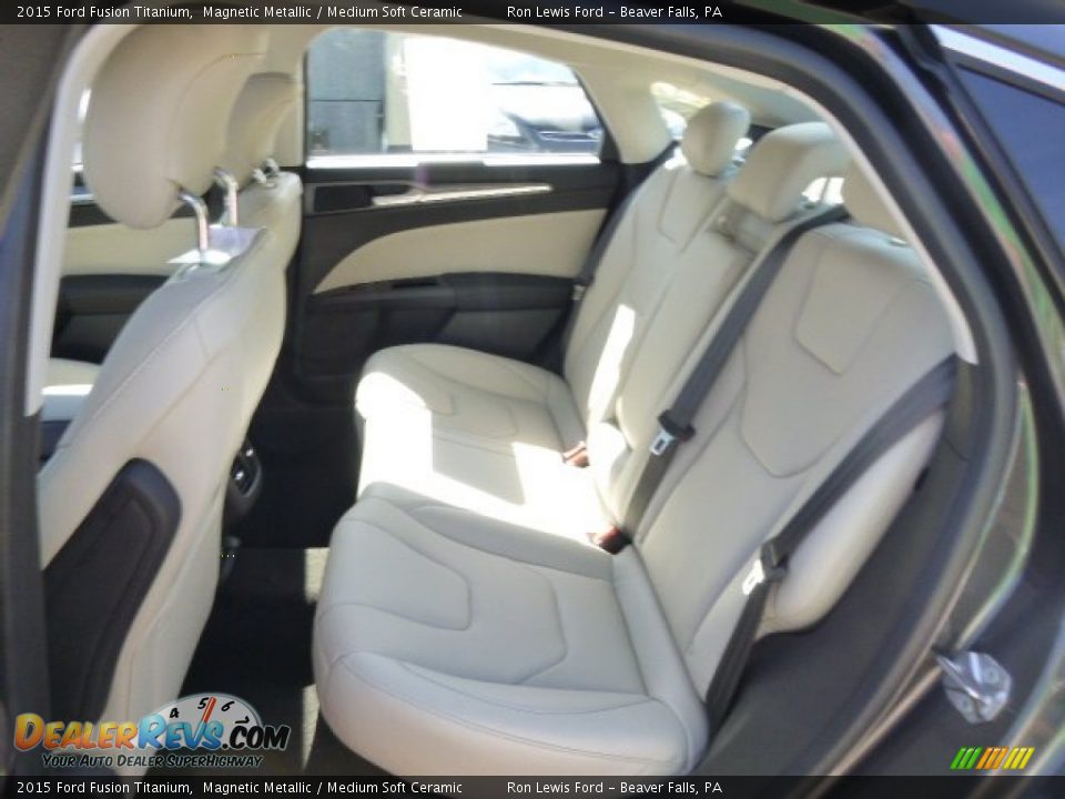 Rear Seat of 2015 Ford Fusion Titanium Photo #11