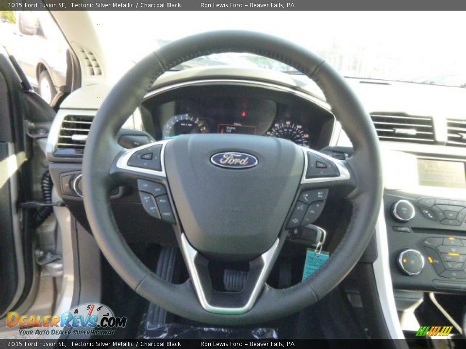 2015 Ford Fusion SE Tectonic Silver Metallic / Charcoal Black Photo #19