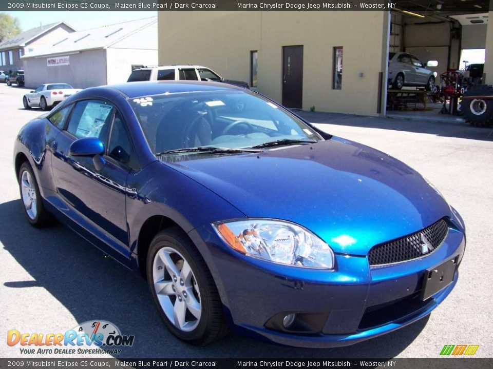 2009 Mitsubishi Eclipse GS Coupe Maizen Blue Pearl / Dark Charcoal Photo #12