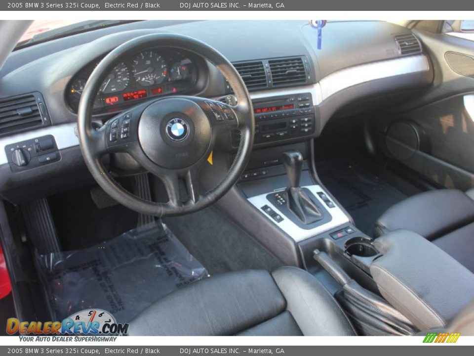 Black Interior - 2005 BMW 3 Series 325i Coupe Photo #8
