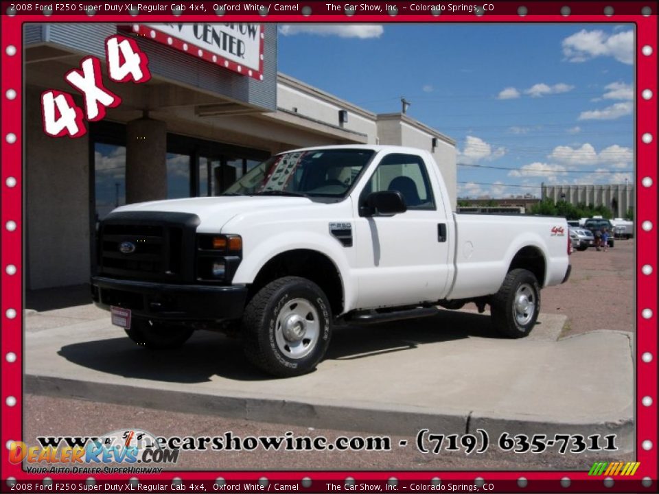 2008 Ford F250 Super Duty XL Regular Cab 4x4 Oxford White / Camel Photo #1