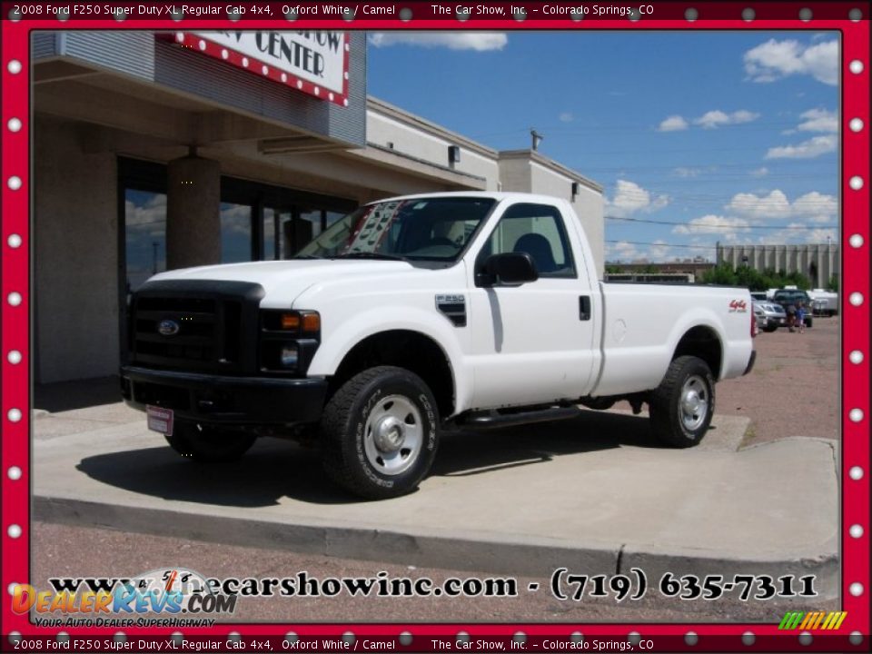 2008 Ford F250 Super Duty XL Regular Cab 4x4 Oxford White / Camel Photo #18