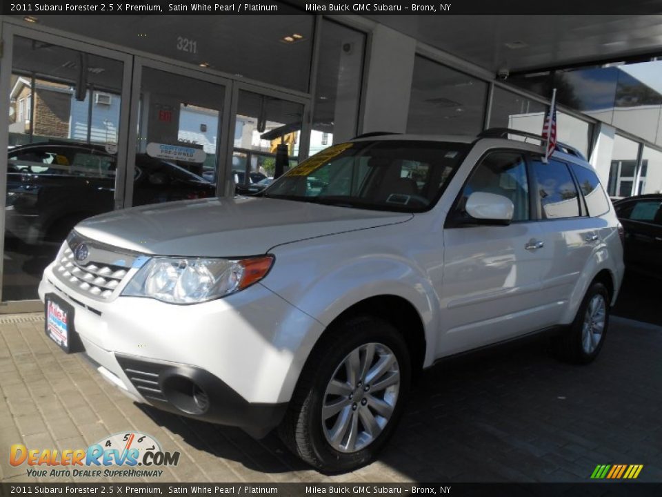 2011 Subaru Forester 2.5 X Premium Satin White Pearl / Platinum Photo #1