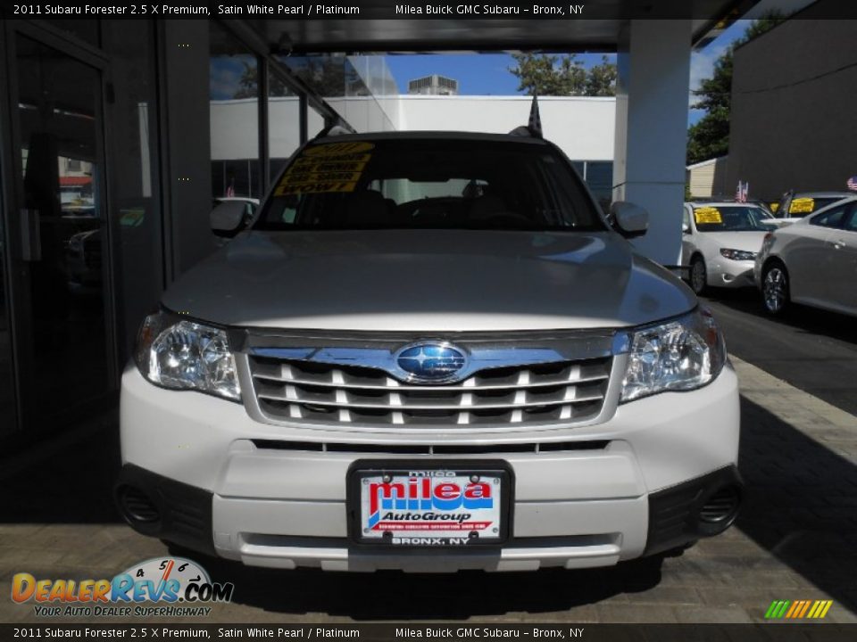 2011 Subaru Forester 2.5 X Premium Satin White Pearl / Platinum Photo #2