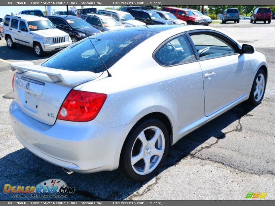 2008 Scion tC Classic Silver Metallic / Dark Charcoal Gray Photo #6