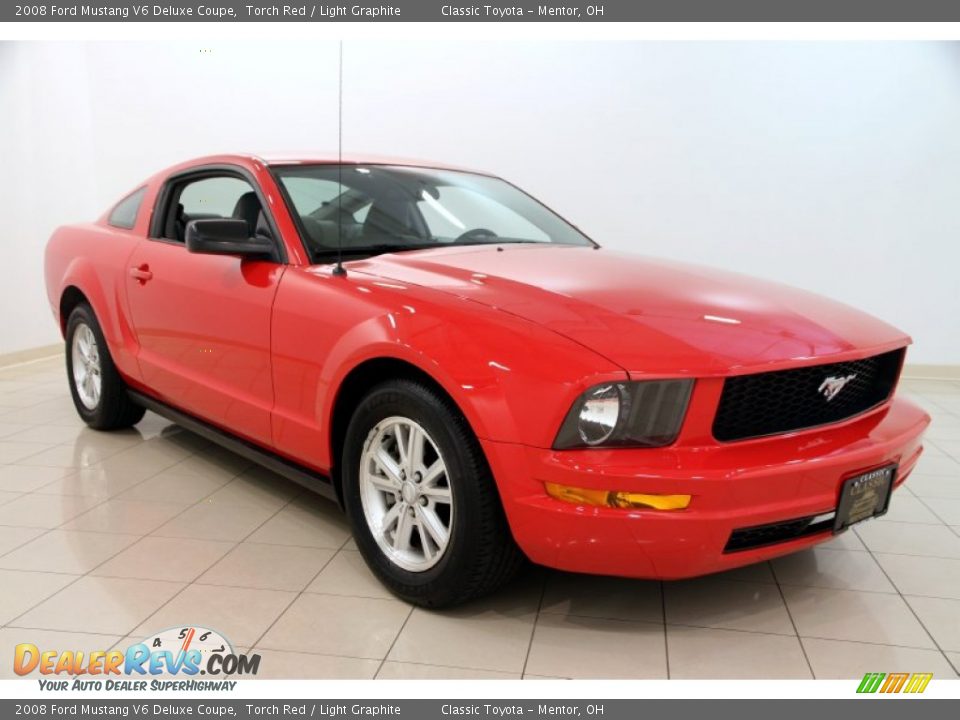 2008 Ford Mustang V6 Deluxe Coupe Torch Red / Light Graphite Photo #1