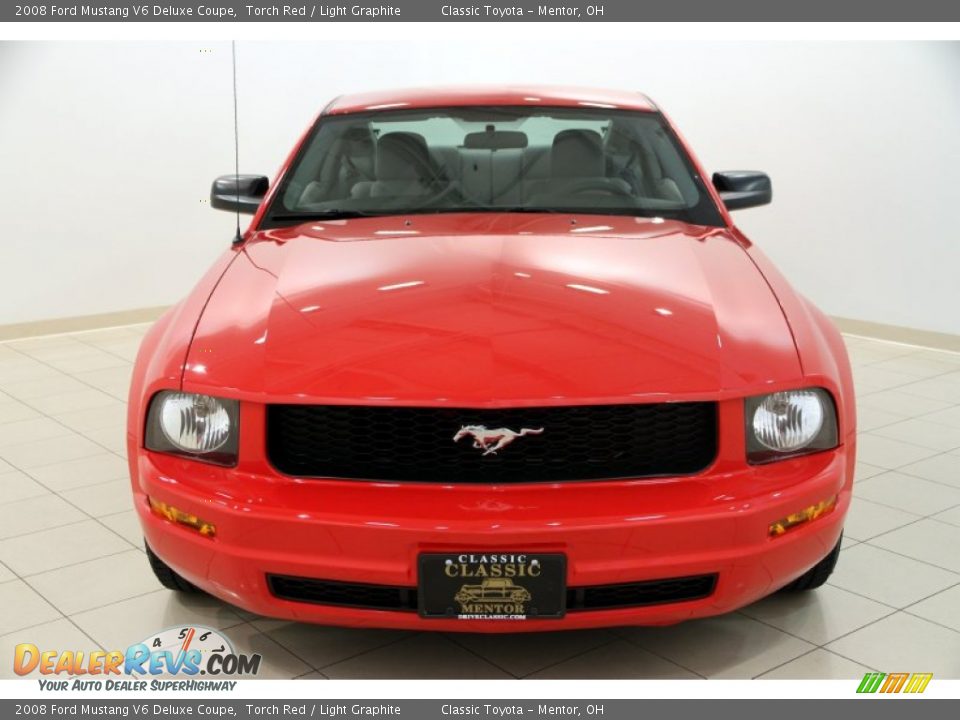 2008 Ford Mustang V6 Deluxe Coupe Torch Red / Light Graphite Photo #2