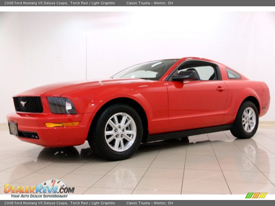 2008 Ford Mustang V6 Deluxe Coupe Torch Red / Light Graphite Photo #3