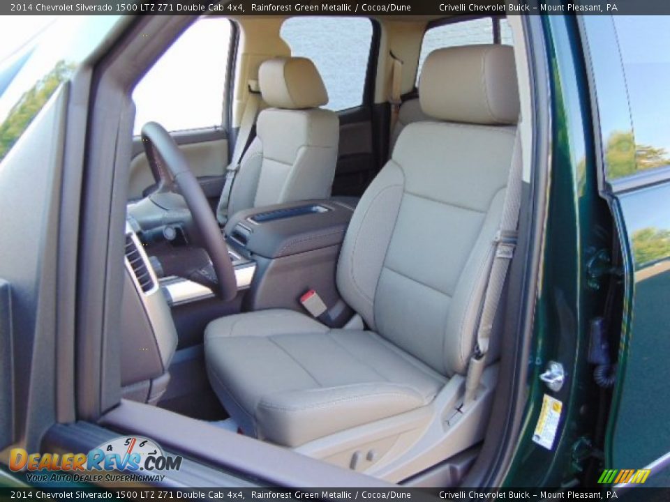 2014 Chevrolet Silverado 1500 LTZ Z71 Double Cab 4x4 Rainforest Green Metallic / Cocoa/Dune Photo #14