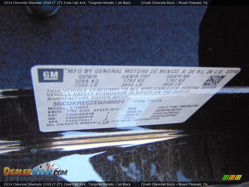 2014 Chevrolet Silverado 1500 LT Z71 Crew Cab 4x4 Tungsten Metallic / Jet Black Photo #20