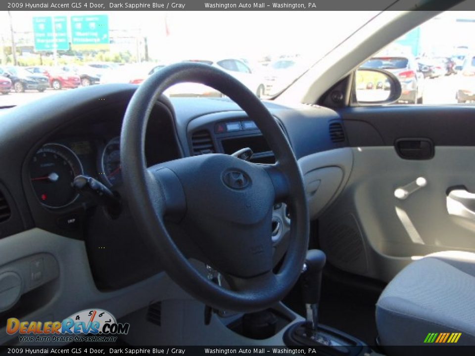 2009 Hyundai Accent GLS 4 Door Dark Sapphire Blue / Gray Photo #11