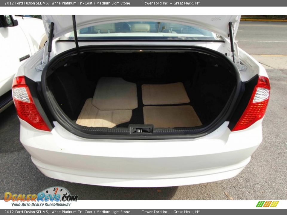 2012 Ford Fusion SEL V6 White Platinum Tri-Coat / Medium Light Stone Photo #5