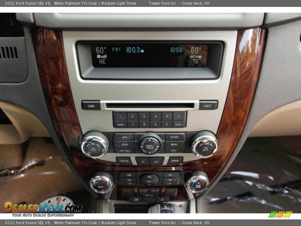 2012 Ford Fusion SEL V6 White Platinum Tri-Coat / Medium Light Stone Photo #19