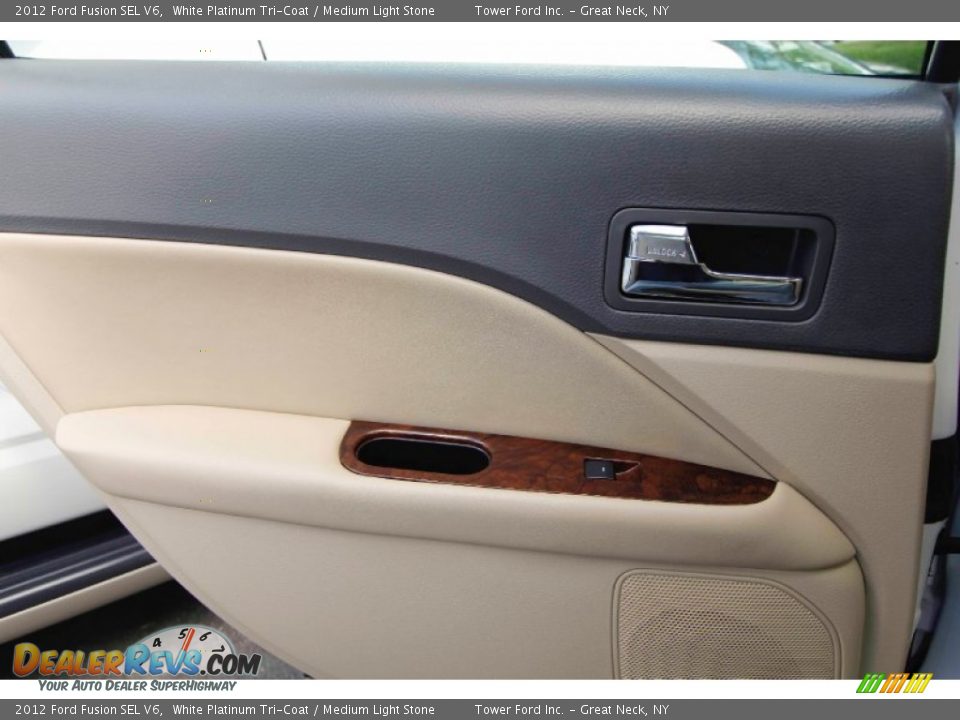 2012 Ford Fusion SEL V6 White Platinum Tri-Coat / Medium Light Stone Photo #21