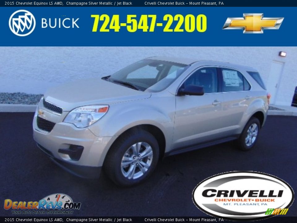 2015 Chevrolet Equinox LS AWD Champagne Silver Metallic / Jet Black Photo #1