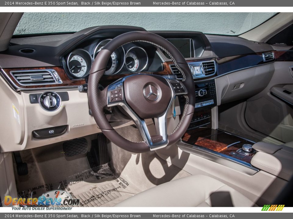 2014 Mercedes-Benz E 350 Sport Sedan Black / Silk Beige/Espresso Brown Photo #5