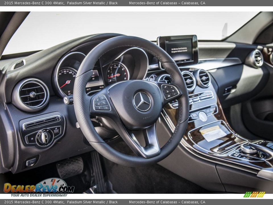 2015 Mercedes-Benz C 300 4Matic Paladium Silver Metallic / Black Photo #5