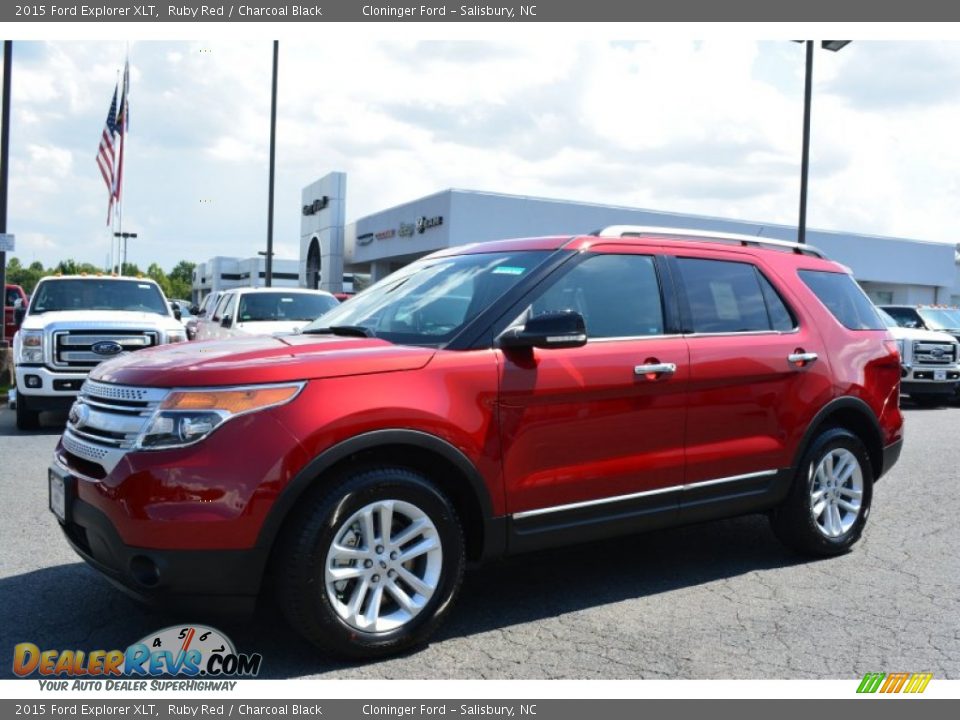 2015 Ford Explorer XLT Ruby Red / Charcoal Black Photo #3