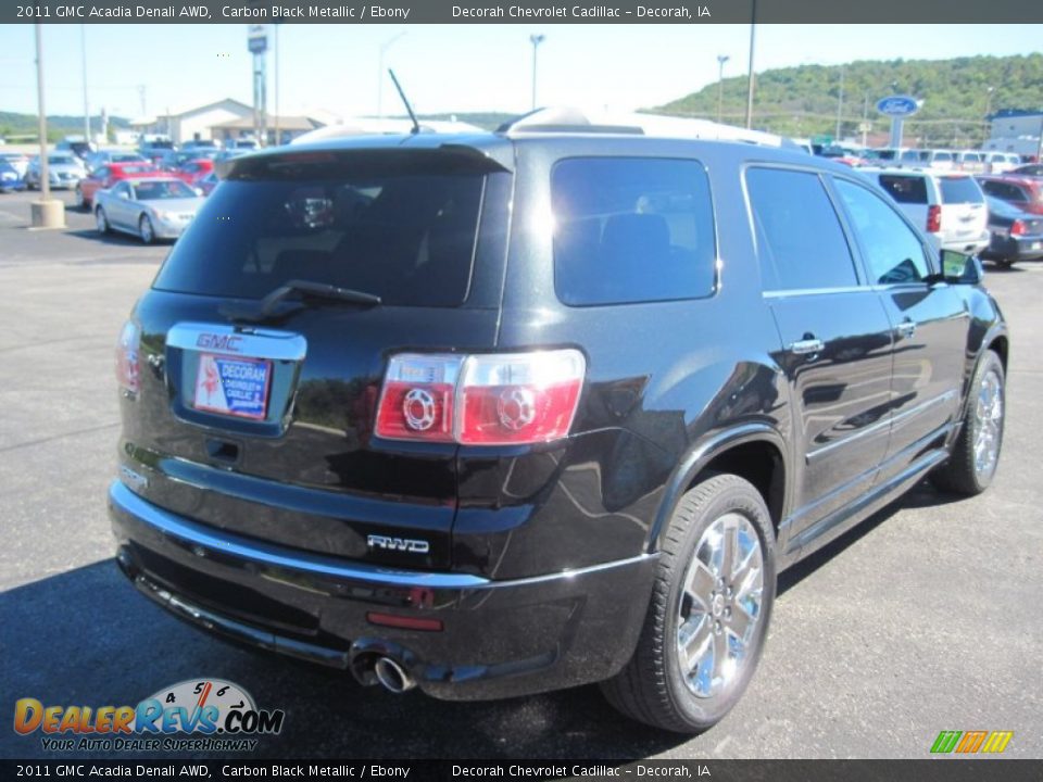 2011 GMC Acadia Denali AWD Carbon Black Metallic / Ebony Photo #4