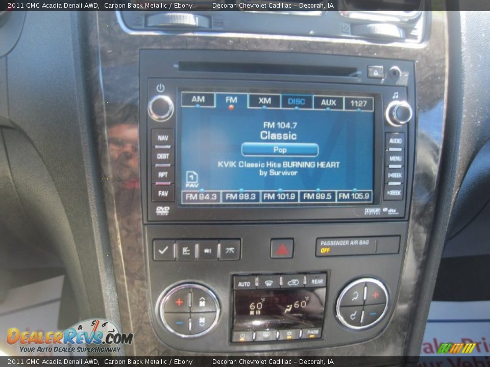 2011 GMC Acadia Denali AWD Carbon Black Metallic / Ebony Photo #14
