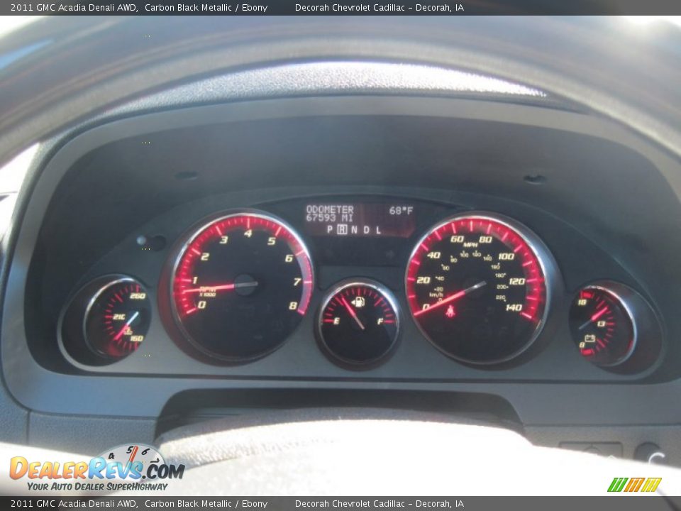 2011 GMC Acadia Denali AWD Carbon Black Metallic / Ebony Photo #17