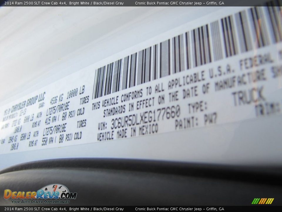 2014 Ram 2500 SLT Crew Cab 4x4 Bright White / Black/Diesel Gray Photo #25