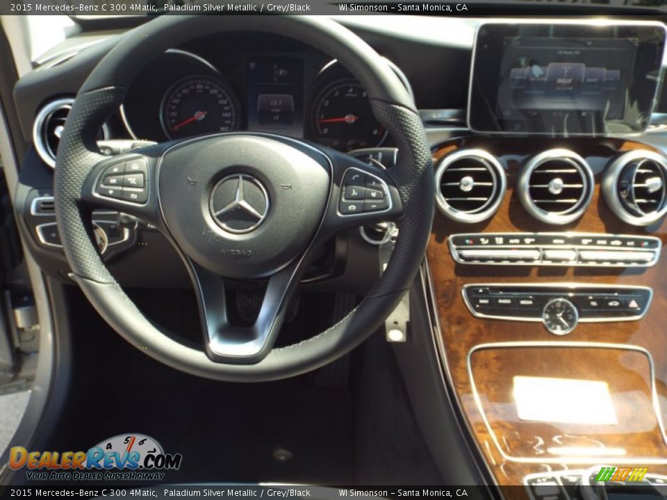 2015 Mercedes-Benz C 300 4Matic Paladium Silver Metallic / Grey/Black Photo #9