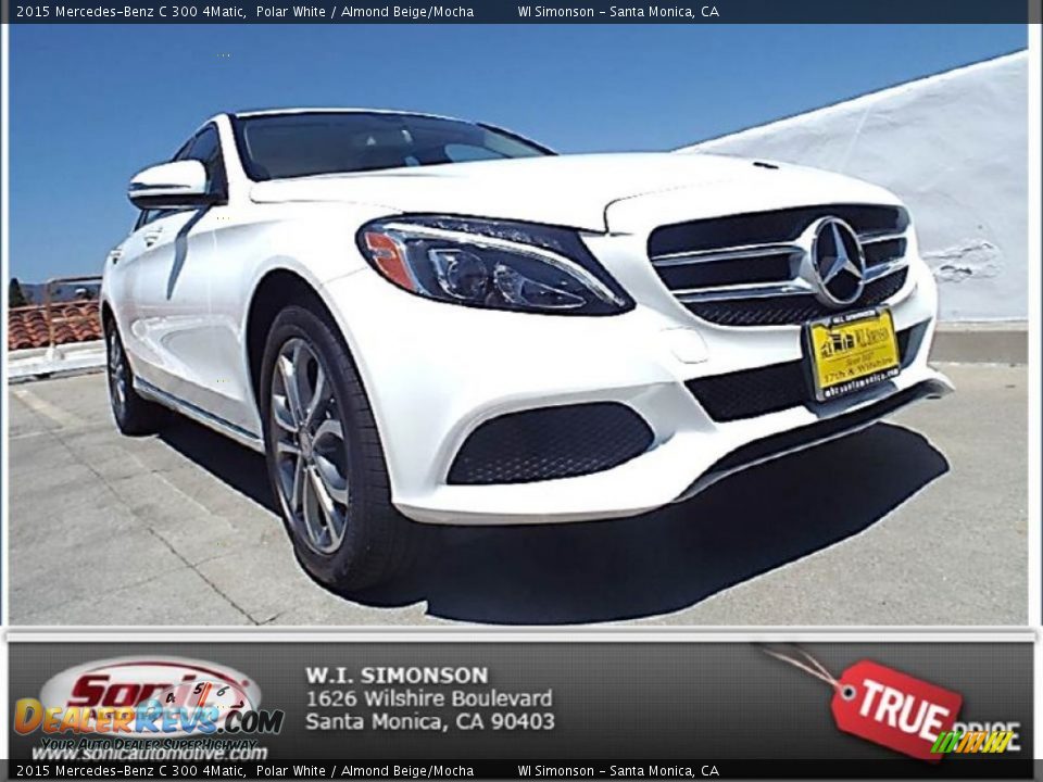 2015 Mercedes-Benz C 300 4Matic Polar White / Almond Beige/Mocha Photo #1