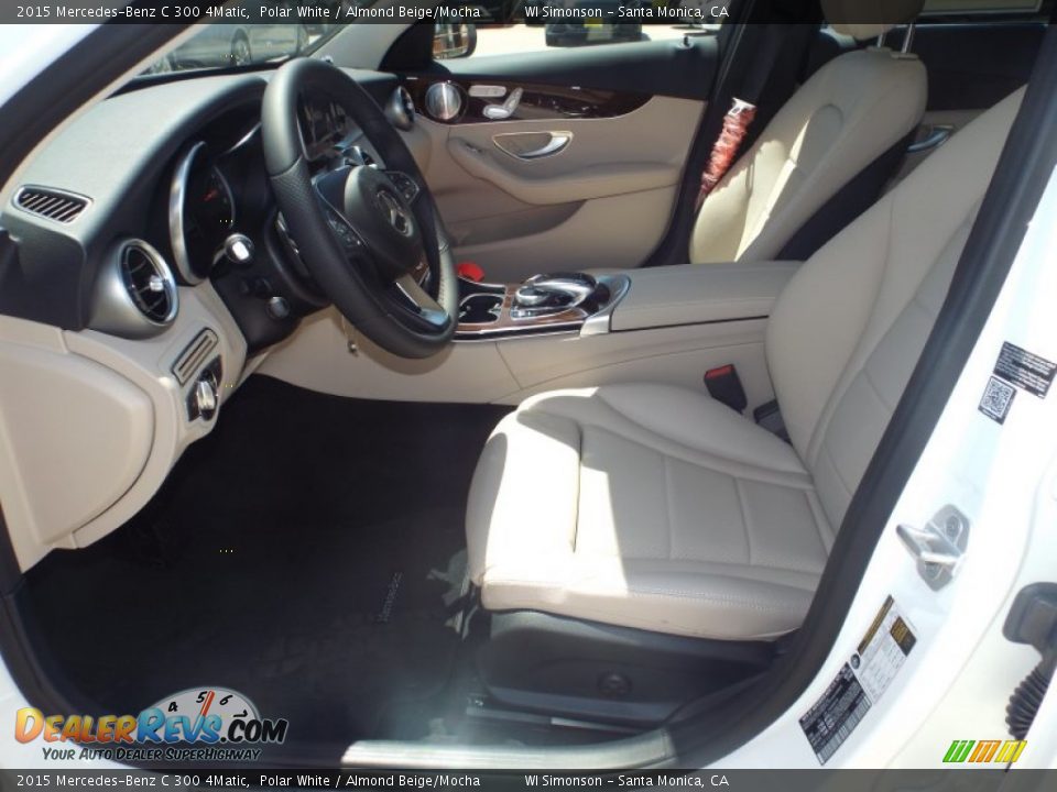 2015 Mercedes-Benz C 300 4Matic Polar White / Almond Beige/Mocha Photo #7