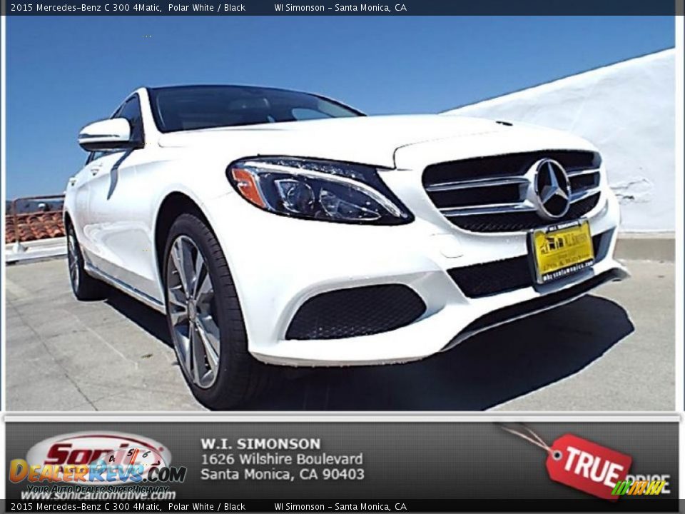 2015 Mercedes-Benz C 300 4Matic Polar White / Black Photo #1