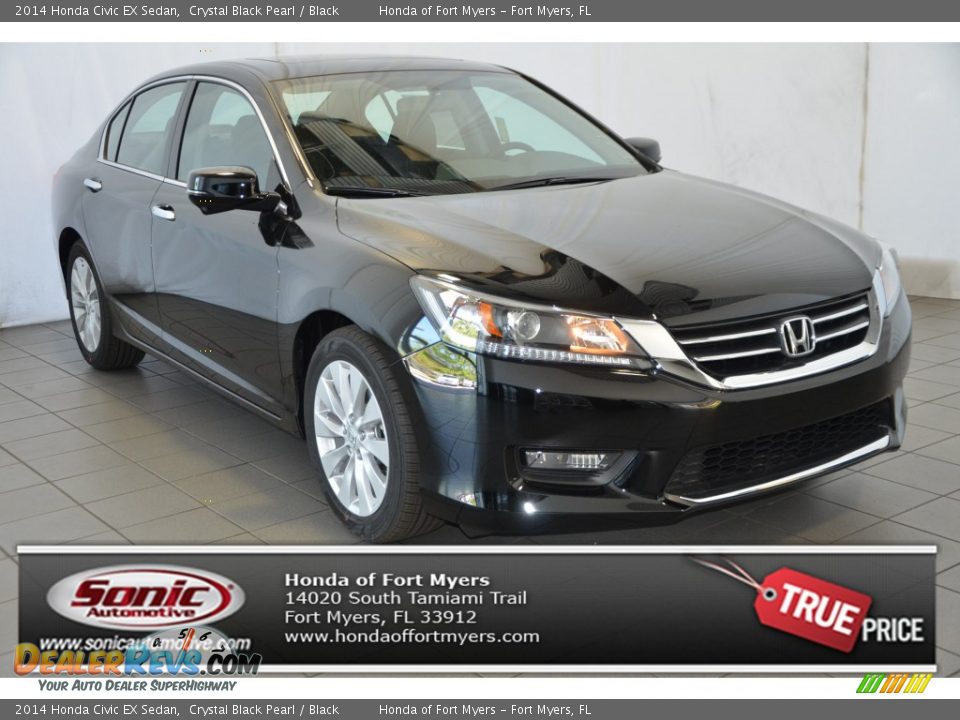 2014 Honda Civic EX Sedan Crystal Black Pearl / Black Photo #1
