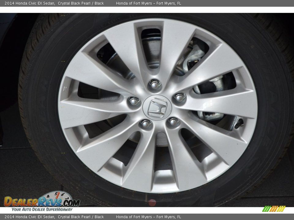 2014 Honda Civic EX Sedan Crystal Black Pearl / Black Photo #3