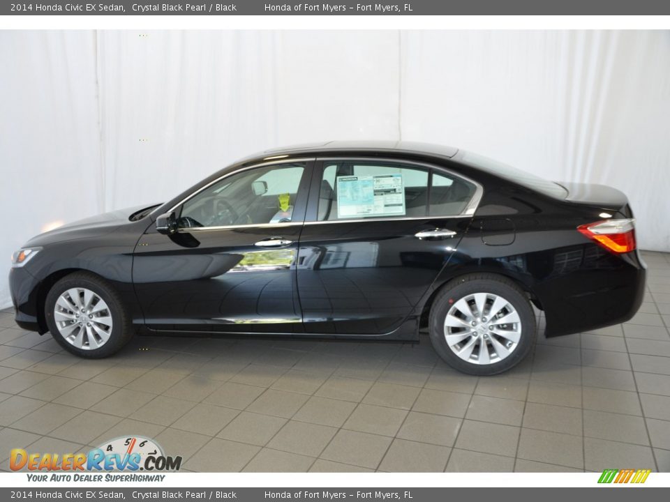 2014 Honda Civic EX Sedan Crystal Black Pearl / Black Photo #4