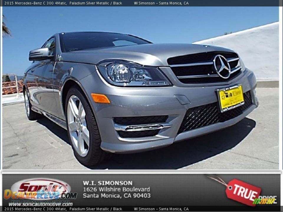 2015 Mercedes-Benz C 300 4Matic Paladium Silver Metallic / Black Photo #1
