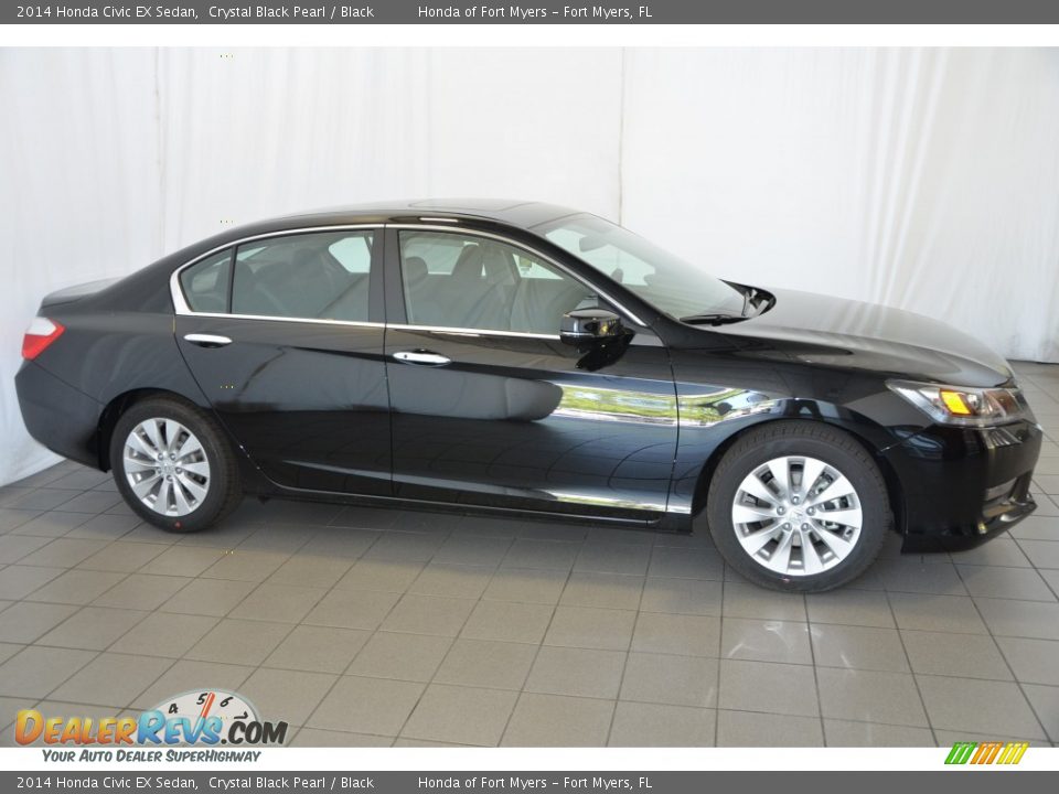 2014 Honda Civic EX Sedan Crystal Black Pearl / Black Photo #7