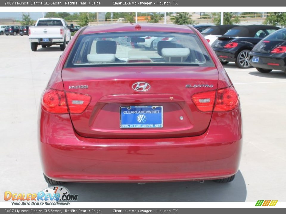 2007 Hyundai Elantra GLS Sedan Redfire Pearl / Beige Photo #8