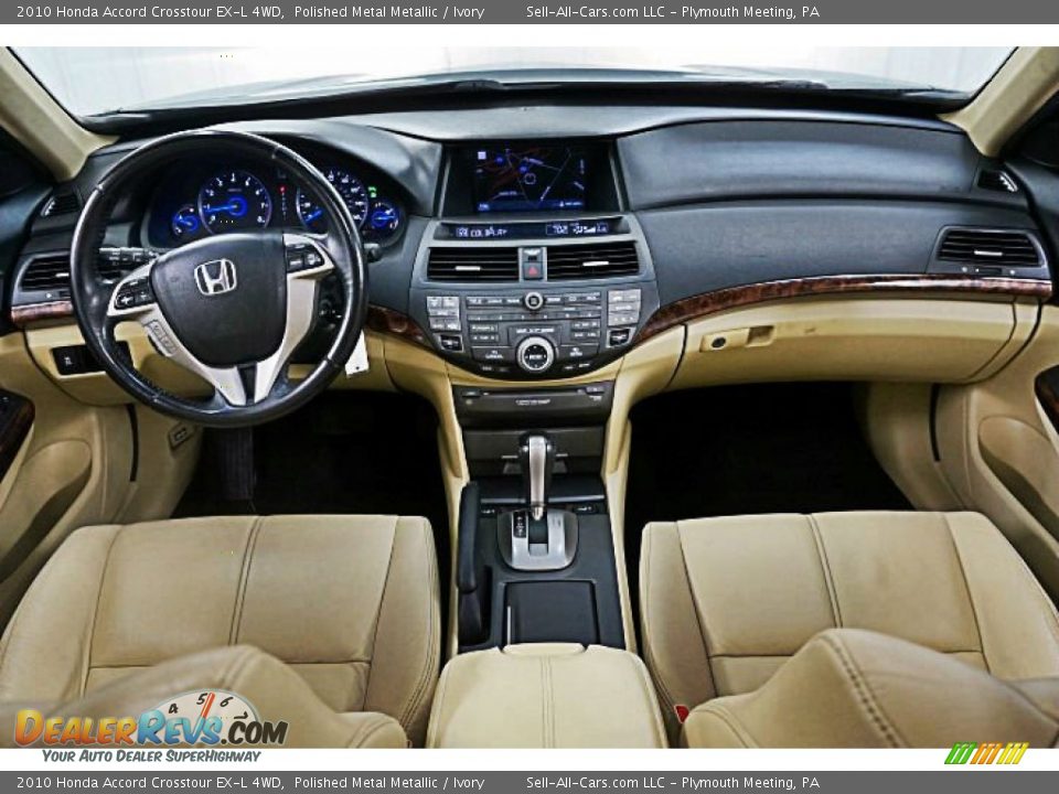 2010 Honda Accord Crosstour EX-L 4WD Polished Metal Metallic / Ivory Photo #8