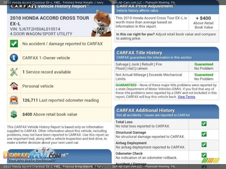 2010 Honda Accord Crosstour EX-L 4WD Polished Metal Metallic / Ivory Photo #20