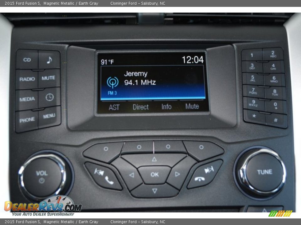 2015 Ford Fusion S Magnetic Metallic / Earth Gray Photo #12