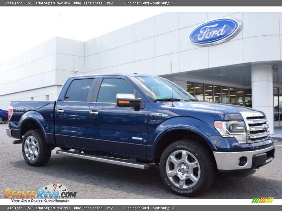 2014 Ford F150 Lariat SuperCrew 4x4 Blue Jeans / Steel Grey Photo #1