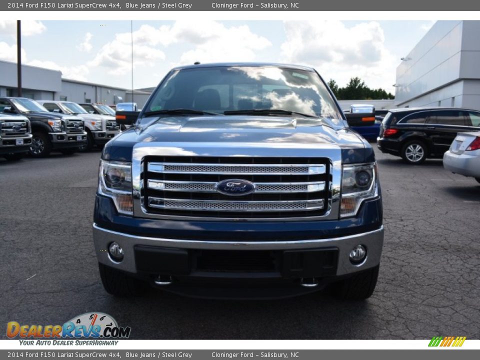 2014 Ford F150 Lariat SuperCrew 4x4 Blue Jeans / Steel Grey Photo #4