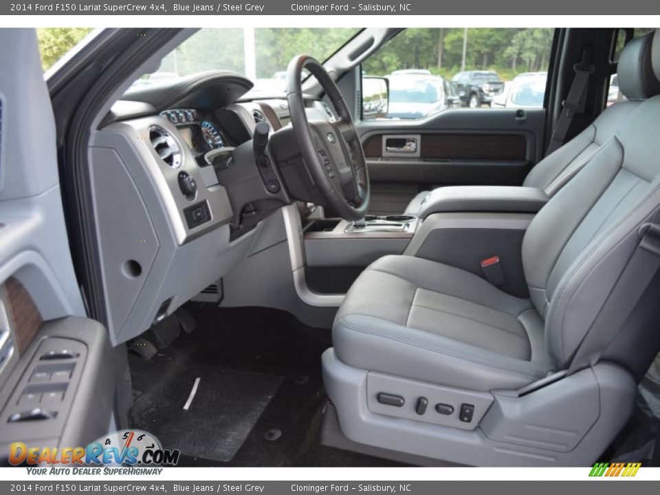 2014 Ford F150 Lariat SuperCrew 4x4 Blue Jeans / Steel Grey Photo #6