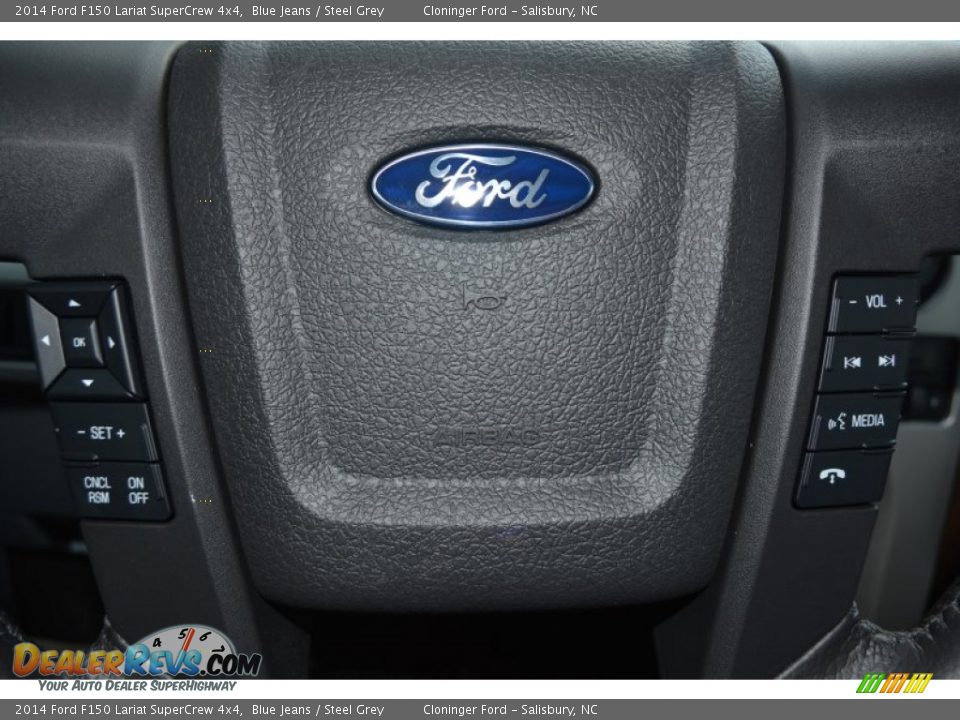 2014 Ford F150 Lariat SuperCrew 4x4 Blue Jeans / Steel Grey Photo #25