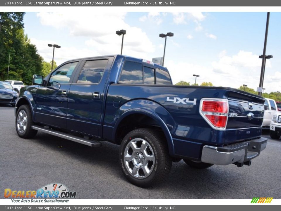 2014 Ford F150 Lariat SuperCrew 4x4 Blue Jeans / Steel Grey Photo #30
