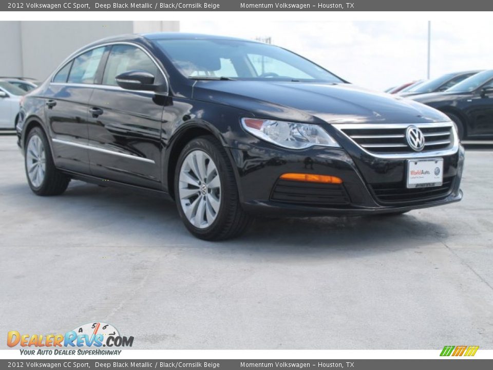 2012 Volkswagen CC Sport Deep Black Metallic / Black/Cornsilk Beige Photo #1