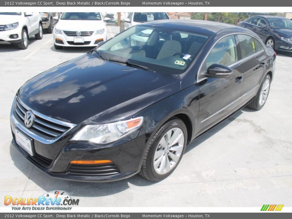 2012 Volkswagen CC Sport Deep Black Metallic / Black/Cornsilk Beige Photo #3