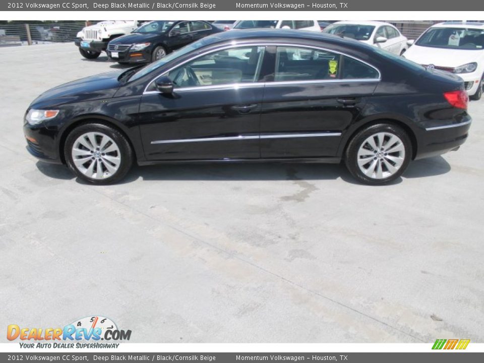 2012 Volkswagen CC Sport Deep Black Metallic / Black/Cornsilk Beige Photo #5