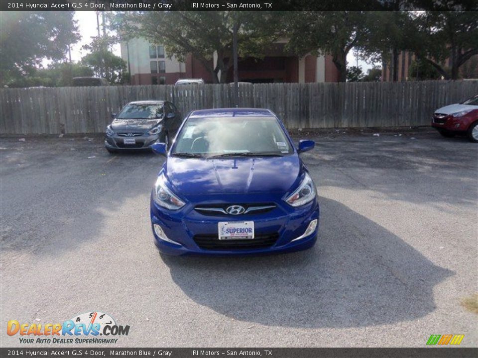 2014 Hyundai Accent GLS 4 Door Marathon Blue / Gray Photo #2