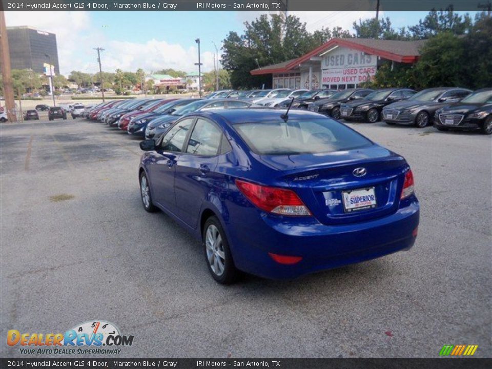 2014 Hyundai Accent GLS 4 Door Marathon Blue / Gray Photo #4