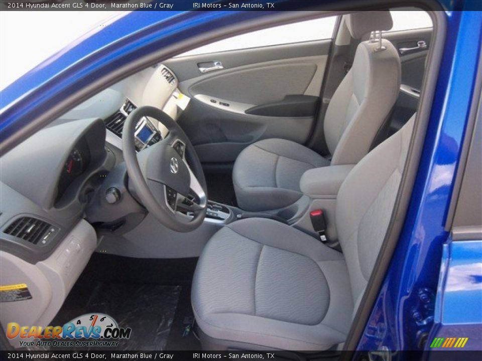 2014 Hyundai Accent GLS 4 Door Marathon Blue / Gray Photo #6